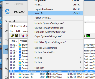 Procmon Jump to